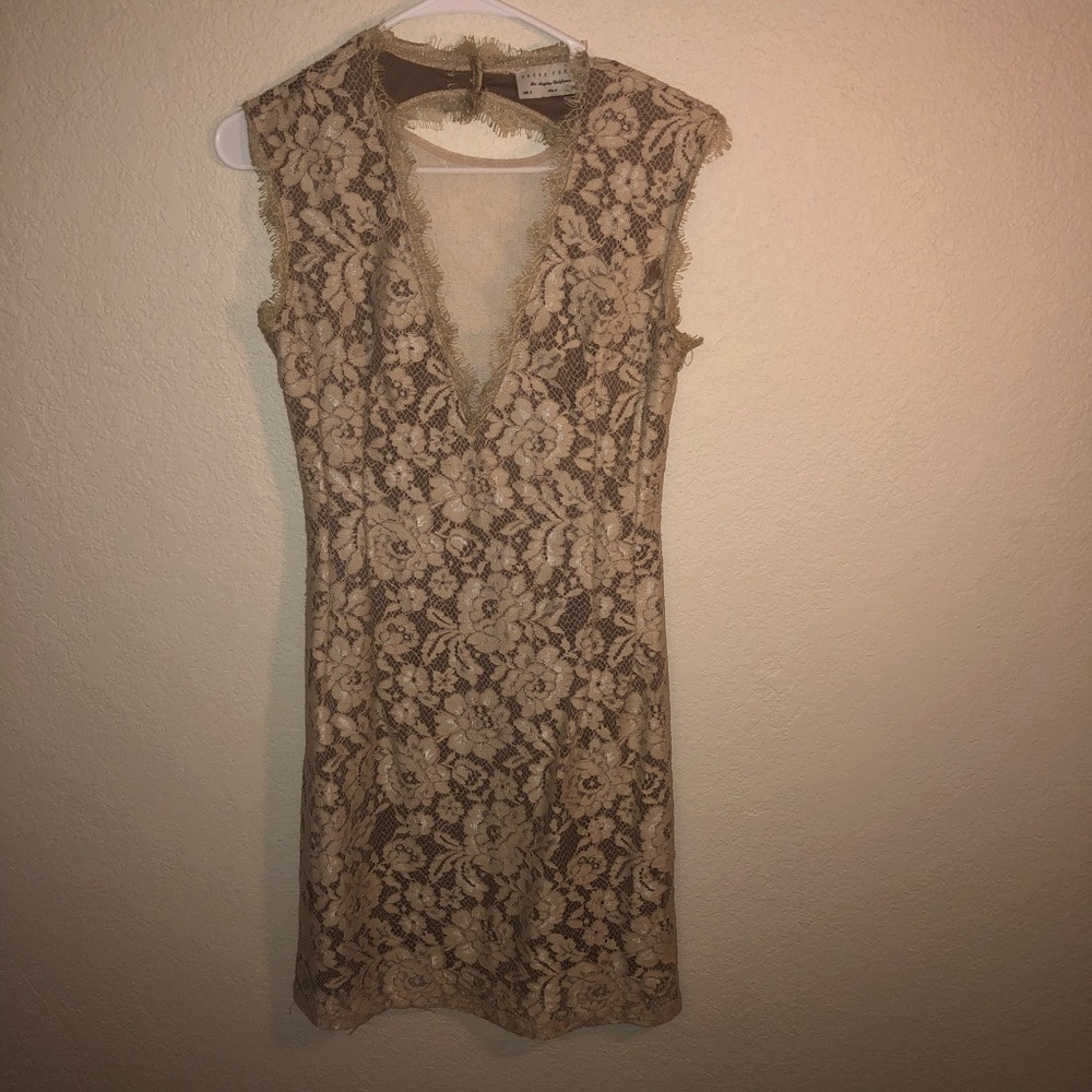 tan lace dress